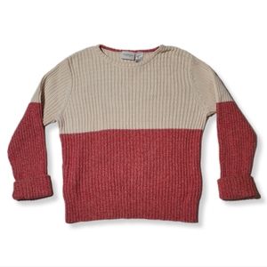 Liz Claiborne red & beige sweater sizes L